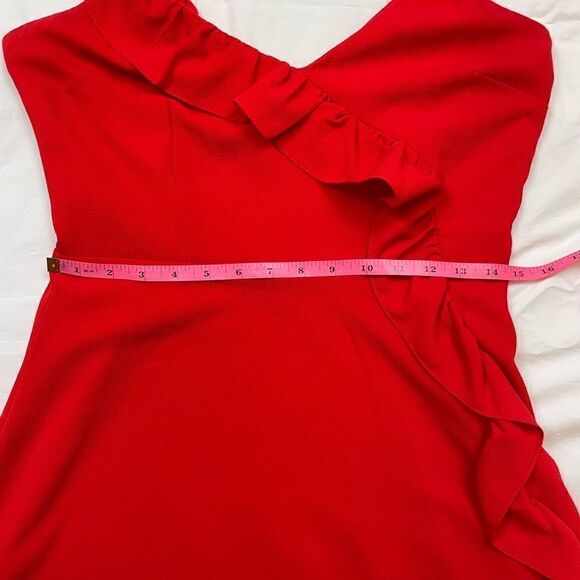𝅺BB Dakota Walk On By Ruffle Dress in Red, size 8 - GUC - Picture 13 of 16